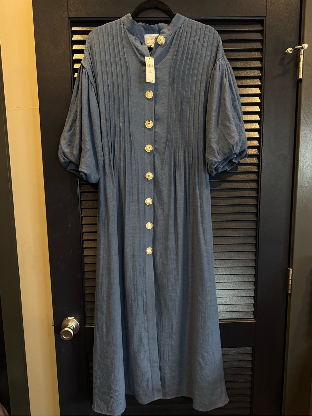 NWT Mare Mare x Anthropologie Blue Pintuck Midi Dress XXS